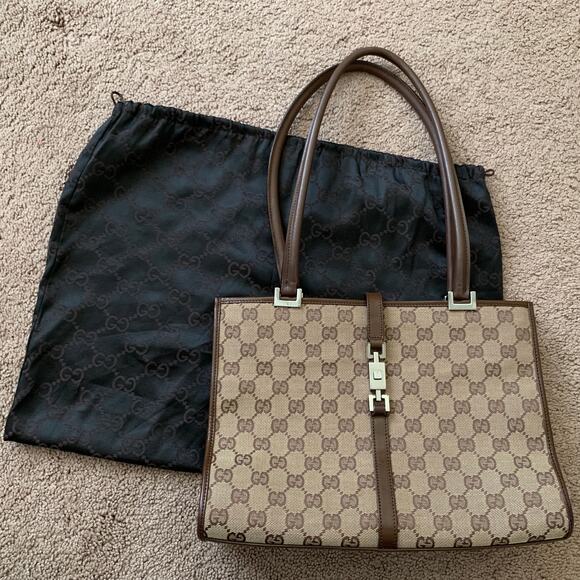 G1068 Gucci brown monogram Jackie bag - Picture 1 of 7